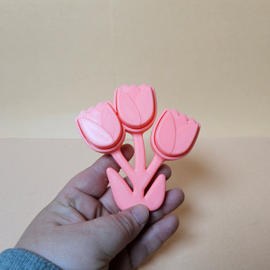 Tri Tulip Keycap Keyring